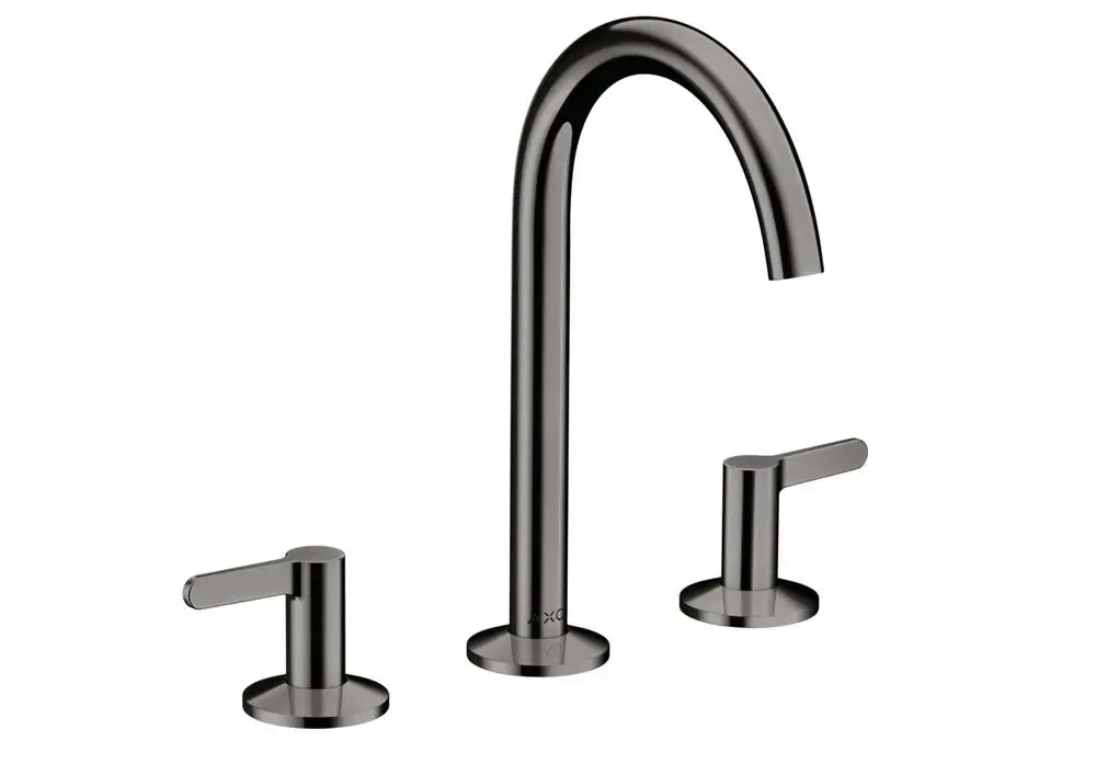 Waschtischarmatur mit zwei Griffen und hohem Auslauf in Polished Black Chrome von AXOR. Enthält Push-Open Ablaufgarnitur.
